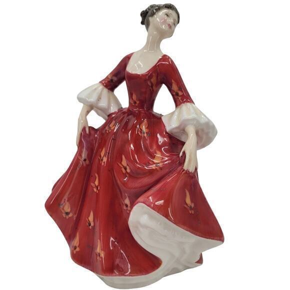 Royal Doulton Lady Stephanie Red Dress Signed Vintage Porcelain Figurine HN 2811 - Picture 1 of 9